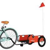 Bike Trailer Orange Oxford Fabric and Iron - Side View