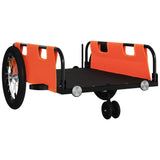 Bike Trailer Orange Oxford Fabric and Iron - Top-Down View
