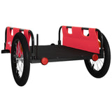 Bike Trailer Red Oxford Fabric and Iron - Close-Up Angle