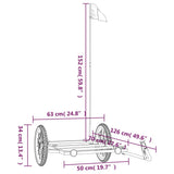 Bike Trailer Black 126x63x34 cm Iron - Extra Image