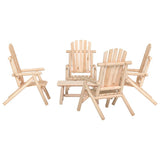 5 Piece Garden Lounge Set Solid Wood Spruce