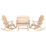4 Piece Garden Lounge Set Solid Wood Spruce