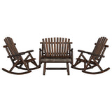 4 Piece Garden Lounge Set Solid Wood Spruce