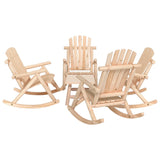 5 Piece Garden Lounge Set Solid Wood Spruce