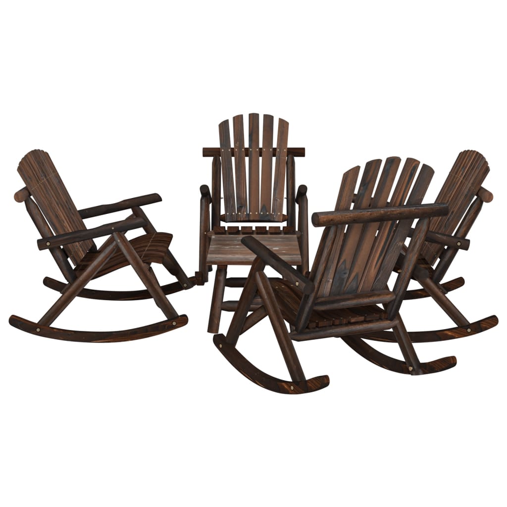 5 Piece Garden Lounge Set Solid Wood Spruce