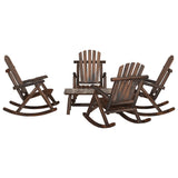 5 Piece Garden Lounge Set Solid Wood Spruce
