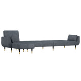L-shaped Sofa Bed Dark Grey 275x140x70 cm Velvet - Top-Down View