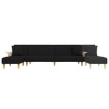 L-shaped Sofa Bed Black 279x140x70 cm Fabric