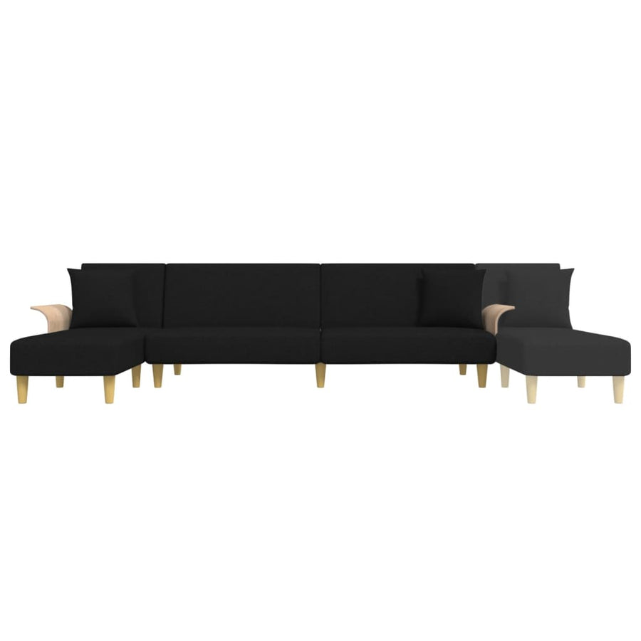 L-shaped Sofa Bed Black 279x140x70 cm Fabric