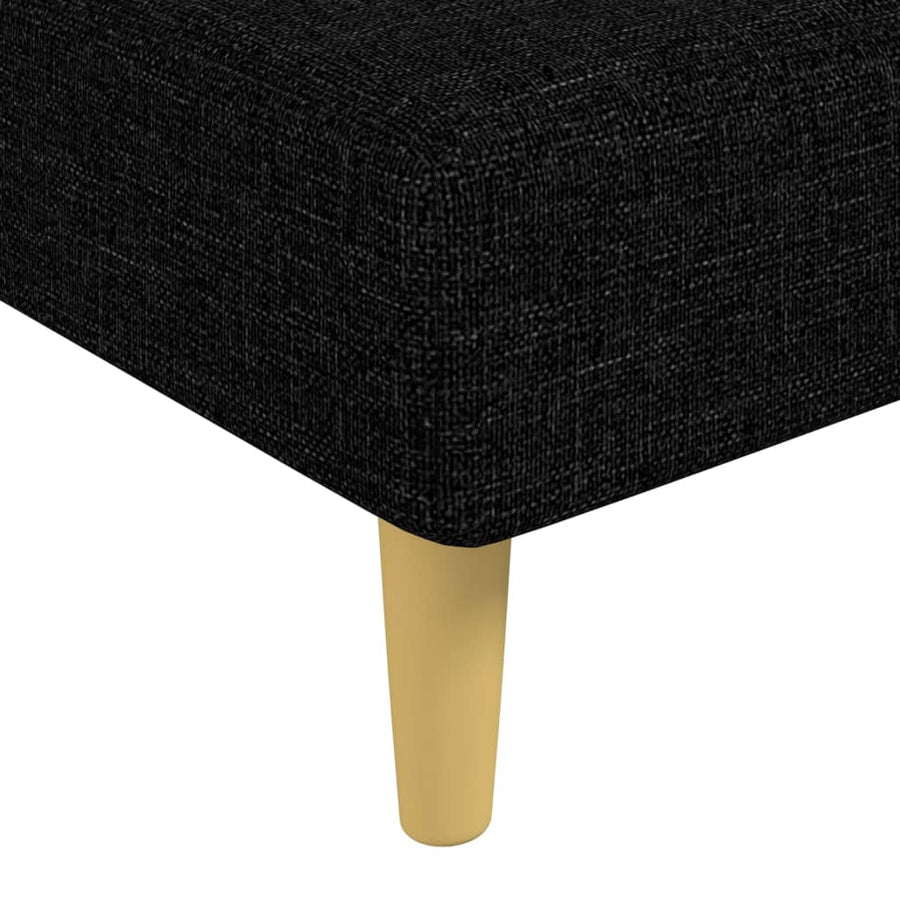 L-shaped Sofa Bed Black 279x140x70 cm Fabric