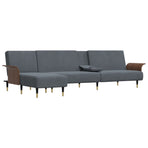 L-shaped Sofa Bed Dark Grey 279x140x70 cm Velvet
