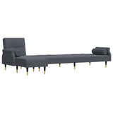 L-shaped Sofa Bed Dark Grey 271x140x70 cm Velvet - Top-Down View