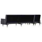 L-shaped Sofa Bed Dark Grey 271x140x70 cm Velvet - 45-Degree Angle