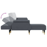 L-shaped Sofa Bed Dark Grey 271x140x70 cm Velvet - Rear View