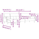 L-shaped Sofa Bed Dark Grey 271x140x70 cm Velvet - Extra Image