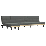 L-shaped Sofa Bed Dark Grey 255x140x70 cm Fabric - Front View