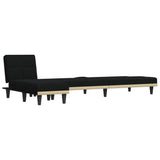 L-shaped Sofa Bed Black 255x140x70 cm Fabric - Top-Down View