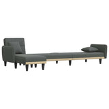 L-shaped Sofa Bed Dark Grey 275x140x70 cm Fabric - 45-Degree Angle