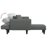 L-shaped Sofa Bed Dark Grey 275x140x70 cm Fabric - Close-Up Angle