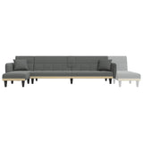 L-shaped Sofa Bed Dark Grey 275x140x70 cm Fabric - Low Angle