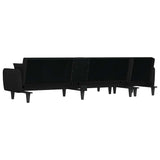L-shaped Sofa Bed Black 275x140x70 cm Fabric - Rear View
