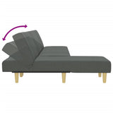 L-shaped Sofa Bed Dark Grey 255x140x70 cm Fabric - Rear View