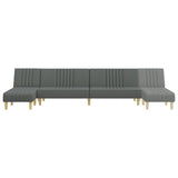 L-shaped Sofa Bed Dark Grey 255x140x70 cm Fabric - Close-Up Angle
