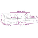 L-shaped Sofa Bed Dark Grey 255x140x70 cm Fabric - Extra Image