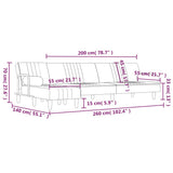 L-shaped Sofa Bed Dark Grey 260x140x70 cm Velvet - Extra Image