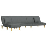 L-shaped Sofa Bed Dark Grey 255x140x70 cm Fabric - Front View