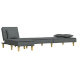 L-shaped Sofa Bed Dark Grey 255x140x70 cm Fabric