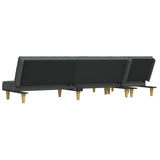 L-shaped Sofa Bed Dark Grey 255x140x70 cm Fabric