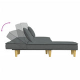 L-shaped Sofa Bed Dark Grey 255x140x70 cm Fabric - Rear View