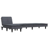 L-shaped Sofa Bed Dark Grey 255x140x70 cm Velvet - 45-Degree Angle