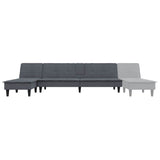 L-shaped Sofa Bed Dark Grey 255x140x70 cm Velvet - Low Angle