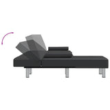 L-shaped Sofa Bed Black 255x140x70 cm Faux Leather - Close-Up Angle