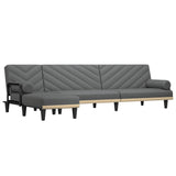 L-shaped Sofa Bed Dark Grey 260x140x70 cm Fabric - Front View