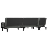 L-shaped Sofa Bed Dark Grey 260x140x70 cm Fabric - 45-Degree Angle