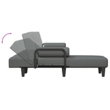 L-shaped Sofa Bed Dark Grey 260x140x70 cm Fabric - Rear View