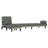 L-shaped Sofa Bed Dark Grey 260x140x70 cm Fabric - Top-Down View