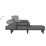 L-shaped Sofa Bed Dark Grey 260x140x70 cm Fabric - Rear View
