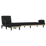L-shaped Sofa Bed Black 260x140x70 cm Fabric - Top-Down View