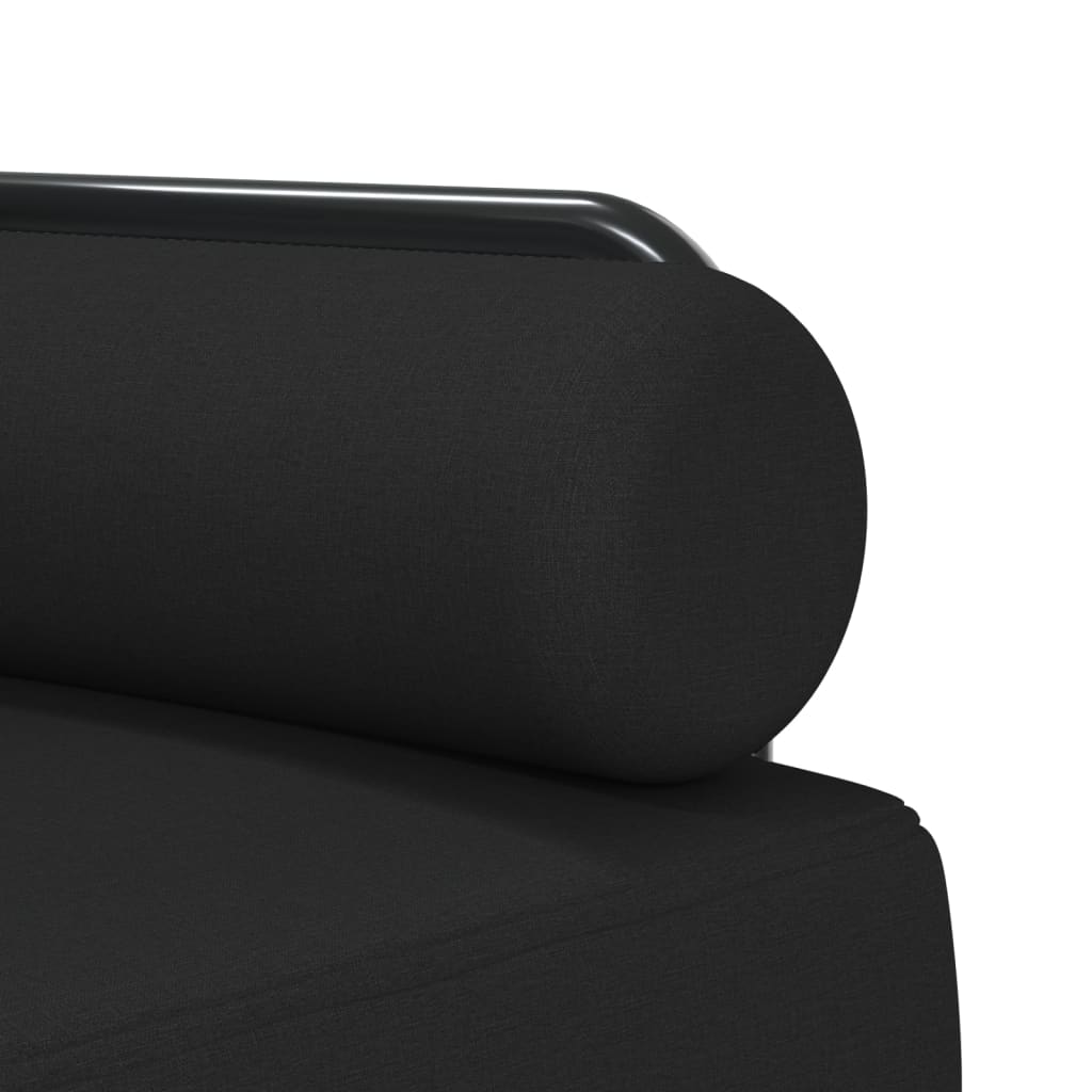 L-shaped Sofa Bed Black 260x140x70 cm Fabric