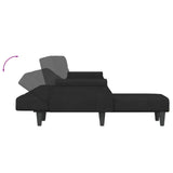 L-shaped Sofa Bed Black 271x140x70 cm Velvet - Rear View