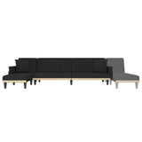 L-shaped Sofa Bed Black 271x140x70 cm Velvet - Close-Up Angle