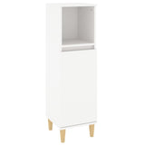 3 Piece Bathroom Cabinet Set White Engineered Wood - Close-Up Angle