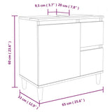 3 Piece Bathroom Cabinet Set White Engineered Wood - Extra Image