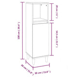 3 Piece Bathroom Cabinet Set Concrete Grey Engineered Wood - Extra Image