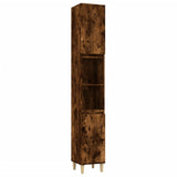 3 Piece Bathroom Cabinet Set Smoked Oak Engineered Wood