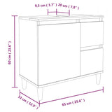 3 Piece Bathroom Cabinet Set Smoked Oak Engineered Wood - Extra Image